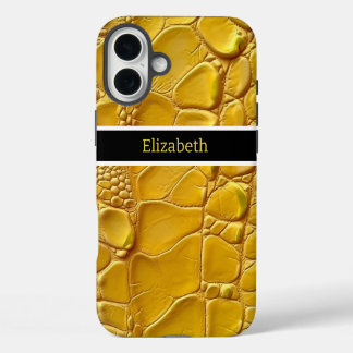 Unexpected beauty of a vibrant yellow snakeskin iPhone 16 plus case