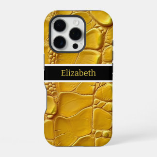 Unexpected beauty of a vibrant yellow snakeskin iPhone 16 pro case