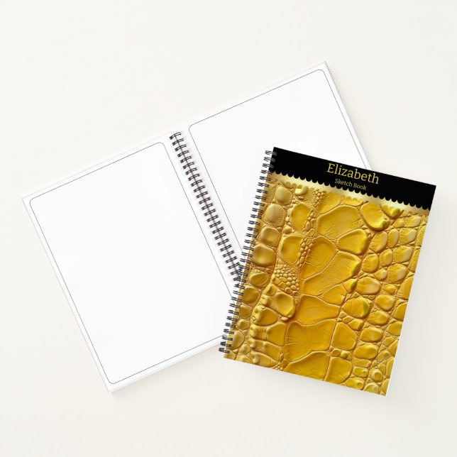 Unexpected beauty of a vibrant yellow snakeskin notebook (Inside)