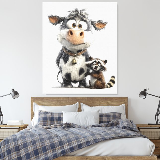 Unexpected Besties” Animal Friends Wall Art (Insitu(Bedroom))