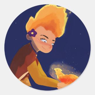 Unexpected buddy classic round sticker