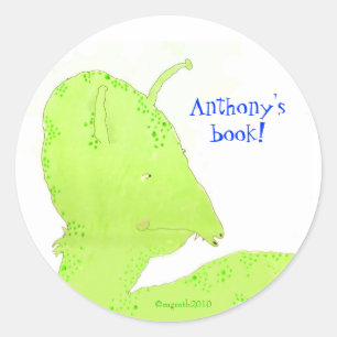 unexpected friend bookplate classic round sticker