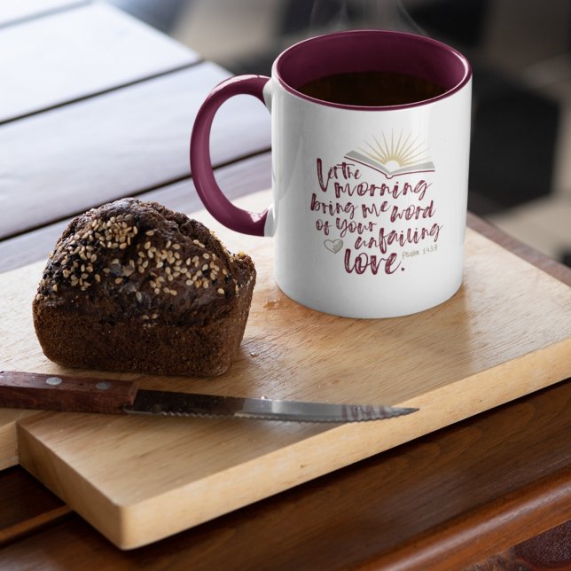 UNFAILING LOVE Psalm Bible Scripture Maroon   Mug (Creator Uploaded)