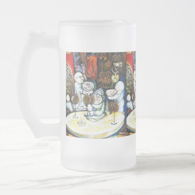 Unfazed by Challenge Frosted Glass Beer Mug (Left)