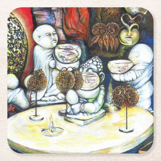 Unfazed by Challenge Square Paper Coaster (Front)