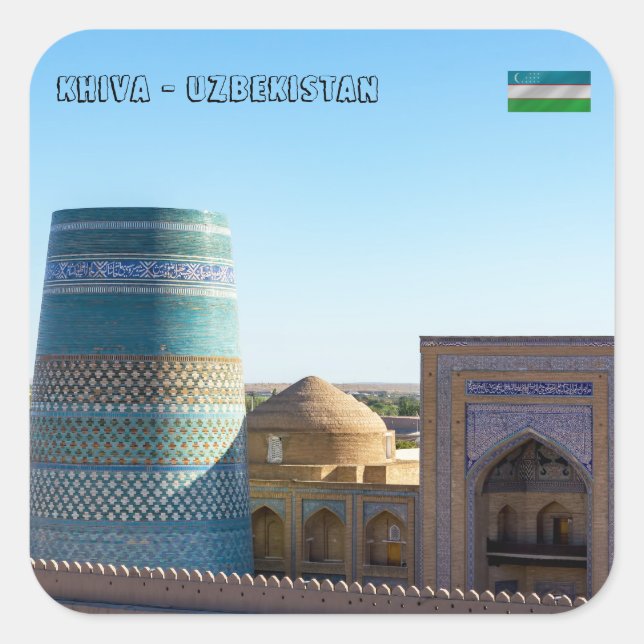 Unfinished Kalta Minor Minaret - Khiva, Uzbekistan Square Sticker (Front)