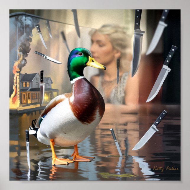 "Unflappable Duck" Art Poster Print Katty Pulsar (Front)