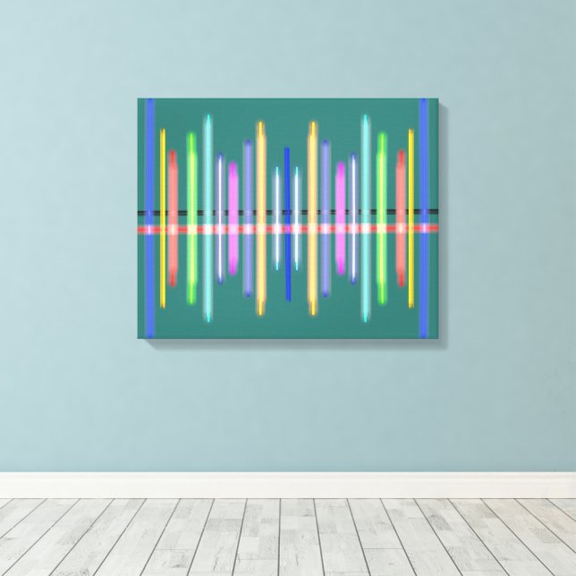 Unfocused colored vertical lines canvas print (Insitu(Wood Floor))