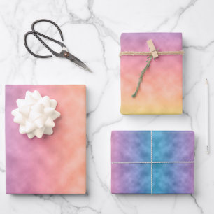 Unfolding in Colour Wrapping Paper Sheet