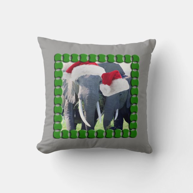 Unforgettable Elephant Christmas Cushion (Front)