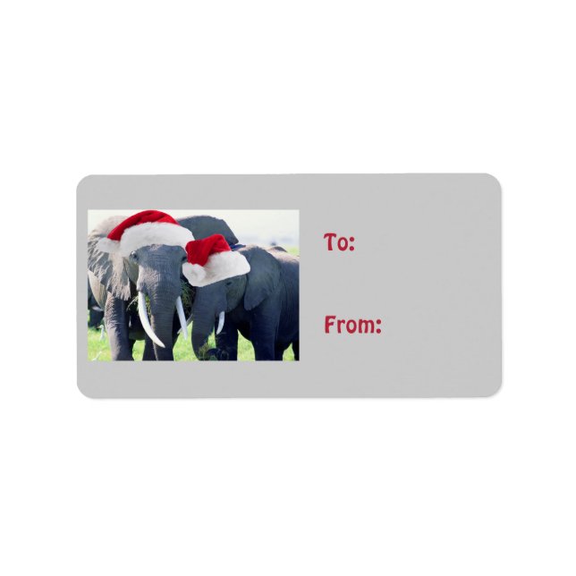 Unforgettable Elephant Christmas Label (Front)