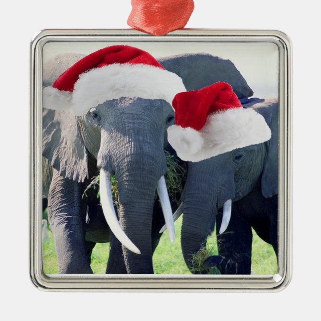 Unforgettable Elephant Christmas Metal Tree Decoration (Front)