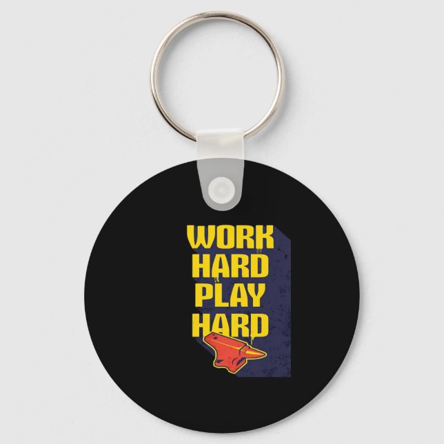 Unforgettable Quote Hard Work Is Paying Off and Pl Key Ring (Front)