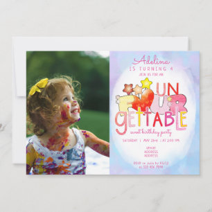 Unforgettable Sweet Birthday Heart Girl 4th Bday Invitation
