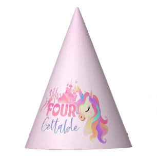 Unfourgettable Unicorn Doughnut Sweet 4th Birthday Party Hat