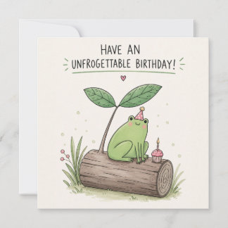 Unfrogettable Birthday Frog Funny Greeting Card