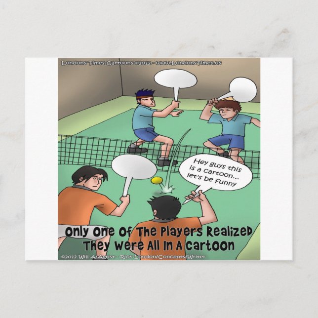 Unfunny Tennis Cartoon Funny Tees Cards Gifts Etc (Front)