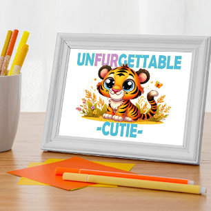 Unfurgettable Cutie fun pun. Baby Tiger cartoon Photo Print