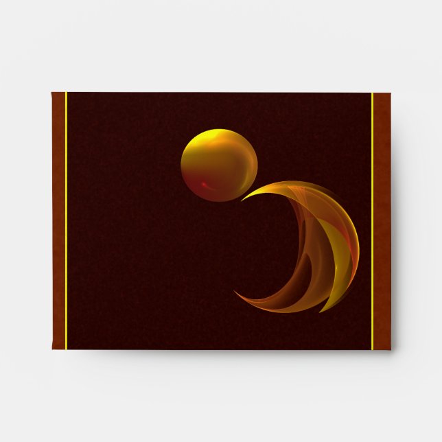 Unfurling Sun Abstract Fractal Art Envelopes (Front)