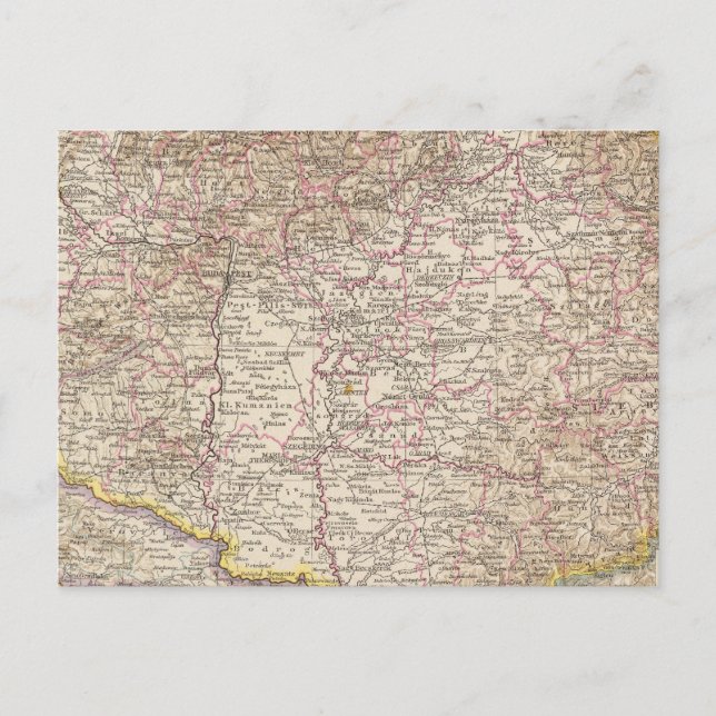 Ungarn, Hungary Atlas Map Postcard (Front)