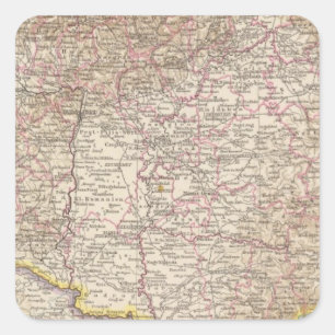 Ungarn, Hungary Atlas Map Square Sticker