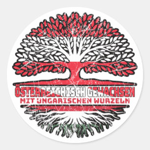 Ungarn Ungarisch Österreichisch Österreich Baum Classic Round Sticker