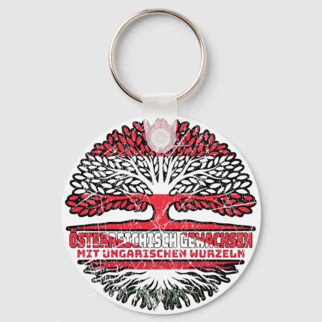 Ungarn Ungarisch Österreichisch Österreich Baum Key Ring (Front)