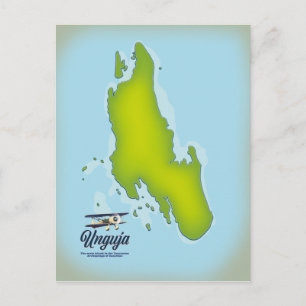 Unguja Island travel map Postcard