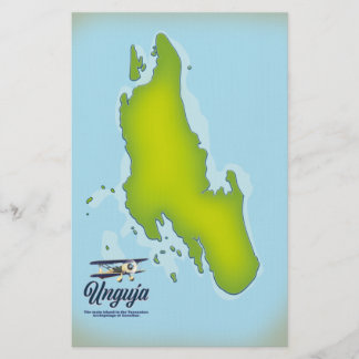 Unguja Island travel map Stationery
