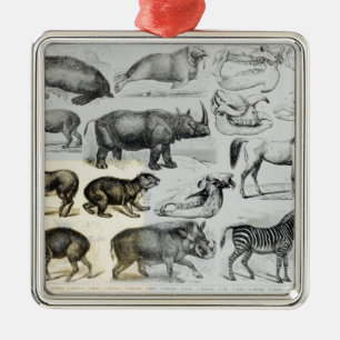 Ungulata or Hoofed Animals Metal Tree Decoration