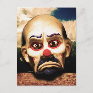 Unhappy Clown Postcard
