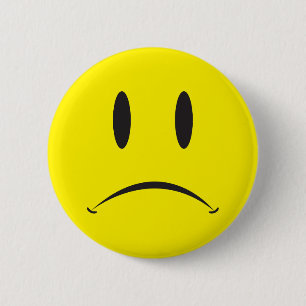 Unhappy Face 6 Cm Round Badge