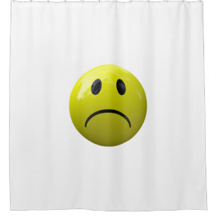 unhappy face emoji bathroom shower curtain