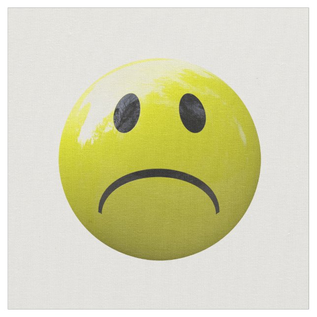 unhappy face emoji fabric (Close Up)