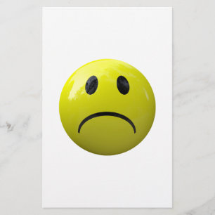 unhappy face emoji stationery
