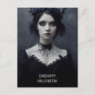 Unhappy Halloween. Gothic girl witch Postcard