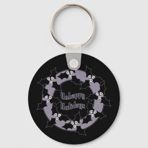 Unhappy Holiday Wreath Key Ring