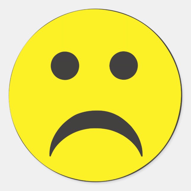 Unhappy Sadness Face Classic Round Sticker (Front)