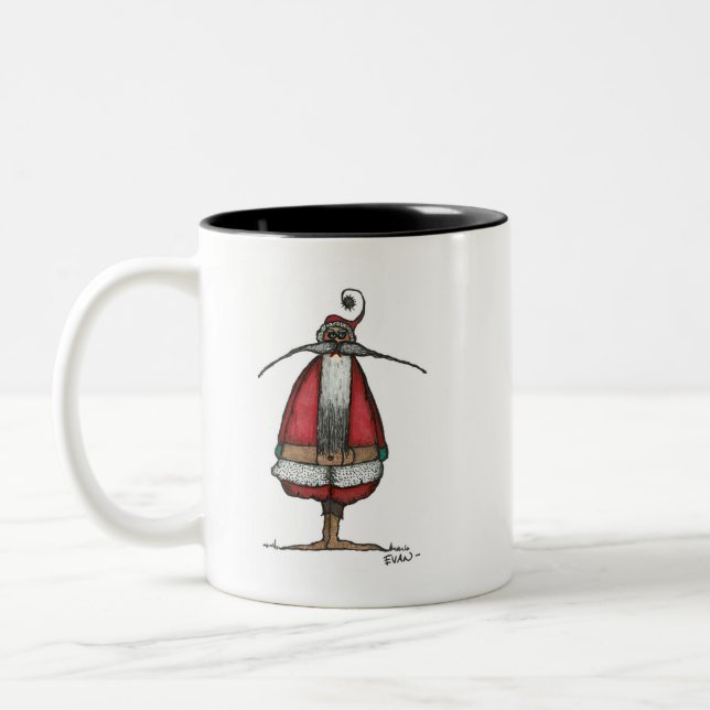 Unhappy Santa Two-Tone Coffee Mug (Left)