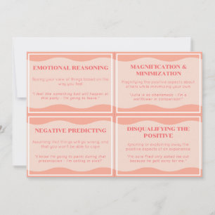 Unhelpful Thinking Styles Modern Peach Set Cards 3