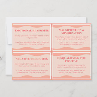 Unhelpful Thinking Styles Modern Peach Set Cards 3