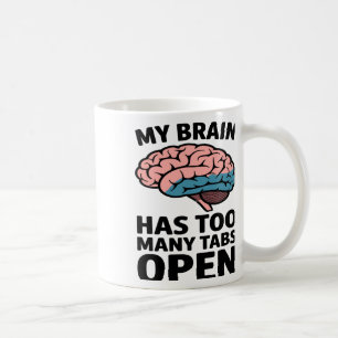 Unhinged Brain - I Have Too Many Tabs Open Sticker Coffee Mug
