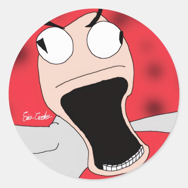 Unhinged puppet classic round sticker (Front)