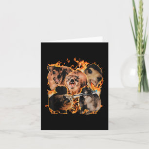 Unhinged Rock Hyrax Awawa Animal Humour Retro Men Card