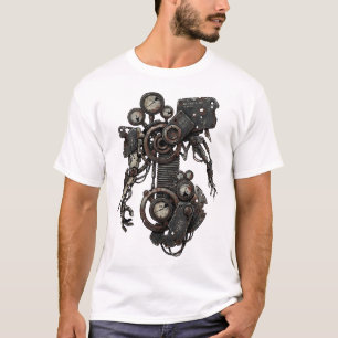Unholy Machine Dark Mechanical Illustration T-Shirt