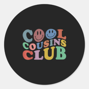 Uni Cool Cousins Club, Funny Cousin Crew Kids Boys Classic Round Sticker