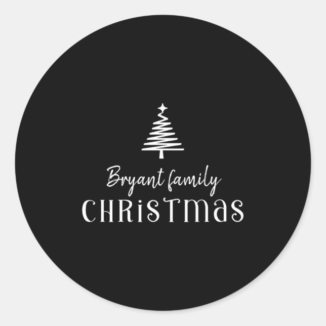 Uni Kids Family Christmas Tree Green  Classic Round Sticker (Front)