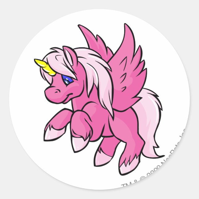 Uni Pink Classic Round Sticker (Front)