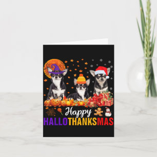 Uni-S Kids Chihuahua Dog Halloween Thanksgiving Card