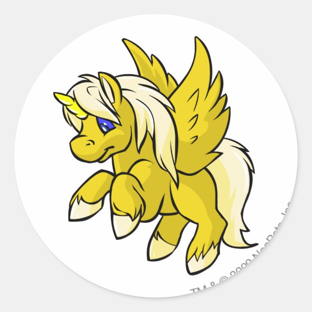 Uni Yellow Classic Round Sticker (Front)